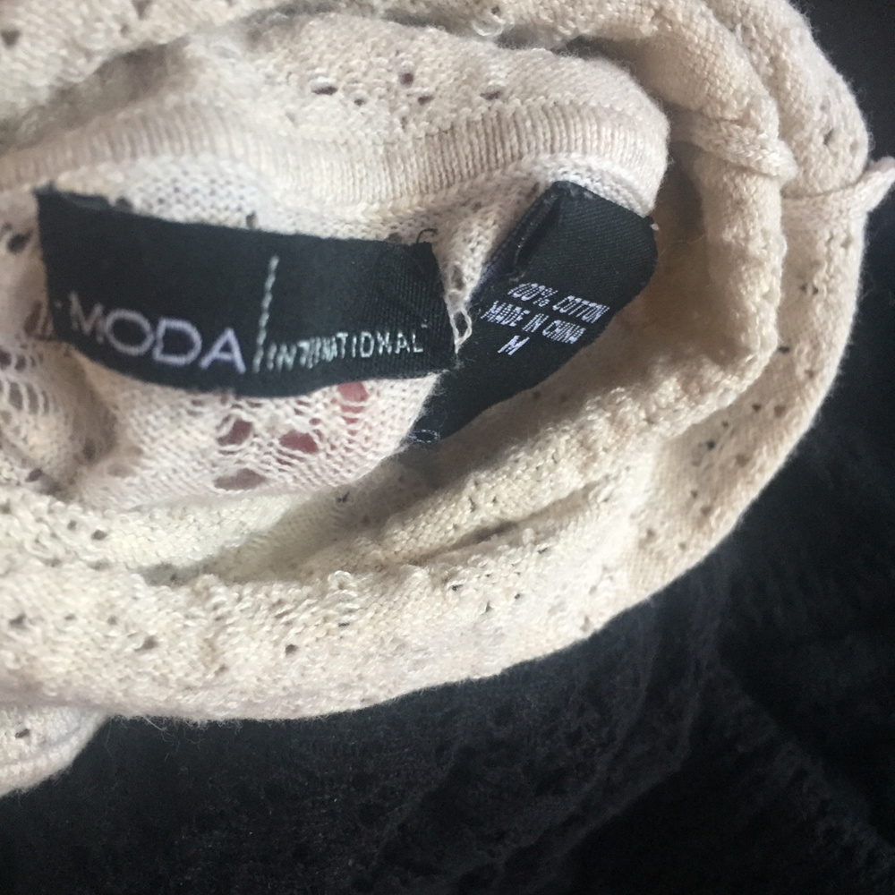 Bundle: Two Moda Intl crochet turtlenecks
